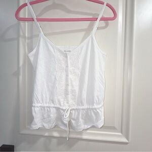 Hollister Women's White Camisole with Lace Detail